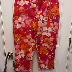 Talbots Floral Crop Pants 14P